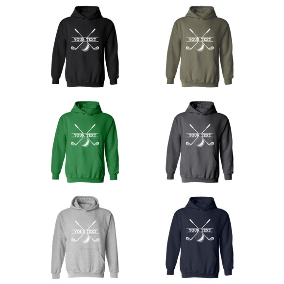 Golf Hoodie Personalized Golf Ball Club YOUR NAME Sweatshirt - Picture 3 of 15